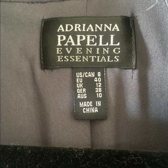 - Adrianna Papell Satin Ruffle Blazer Classic Evening Jacket Dark Gray Siz… - Picture 7 of 8